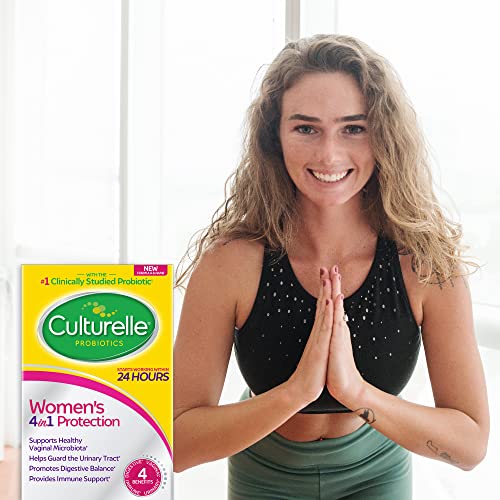 Culturelle Womens 4-in-1 Protection, Daily Probiotics for Women - 30 Count - Daily Probiotics for Vaginal Health, Digestive Health, & Immune Support - Gluten & Soy Free, Non-GMO, Packaging May Vary