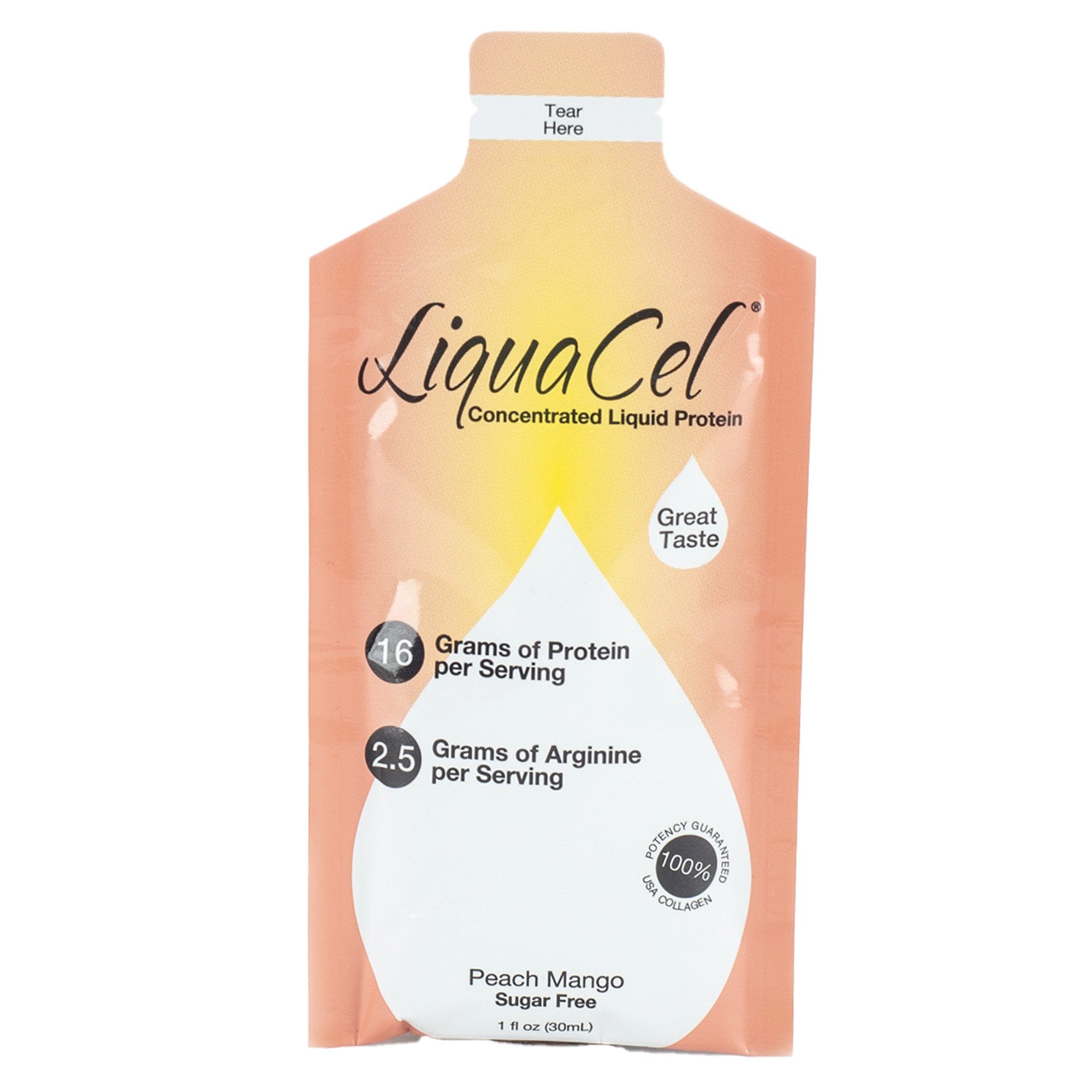 Oral Supplement LiquaCel Peach Mango Flavor Liquid 1 oz. Individual Packet