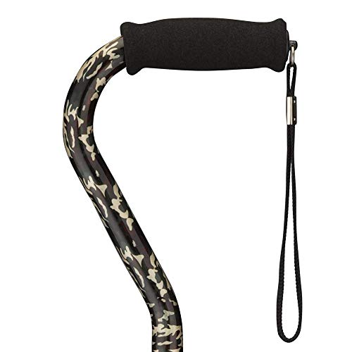 NOVA Medical Products Sugarcane, Walking Cane with Quad Tip and Carrying Strap, Stand Alone Cane, Camouflage Design