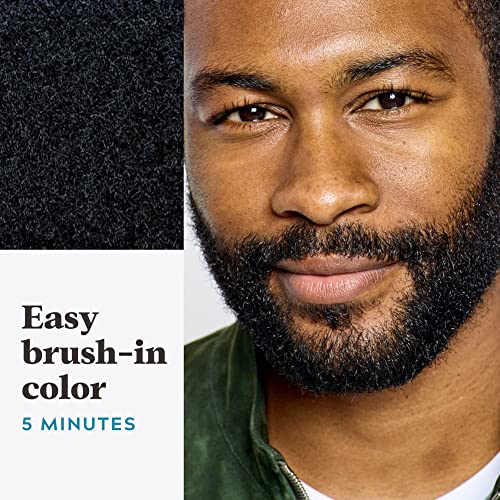 Just For Men Mustache & Beard, Beard Coloring for Gray Hair with Brush Included for Easy Application, With Biotin Aloe and Coconut Oil for Healthy Facial Hair - Jet Black, M-60, Pack of 1