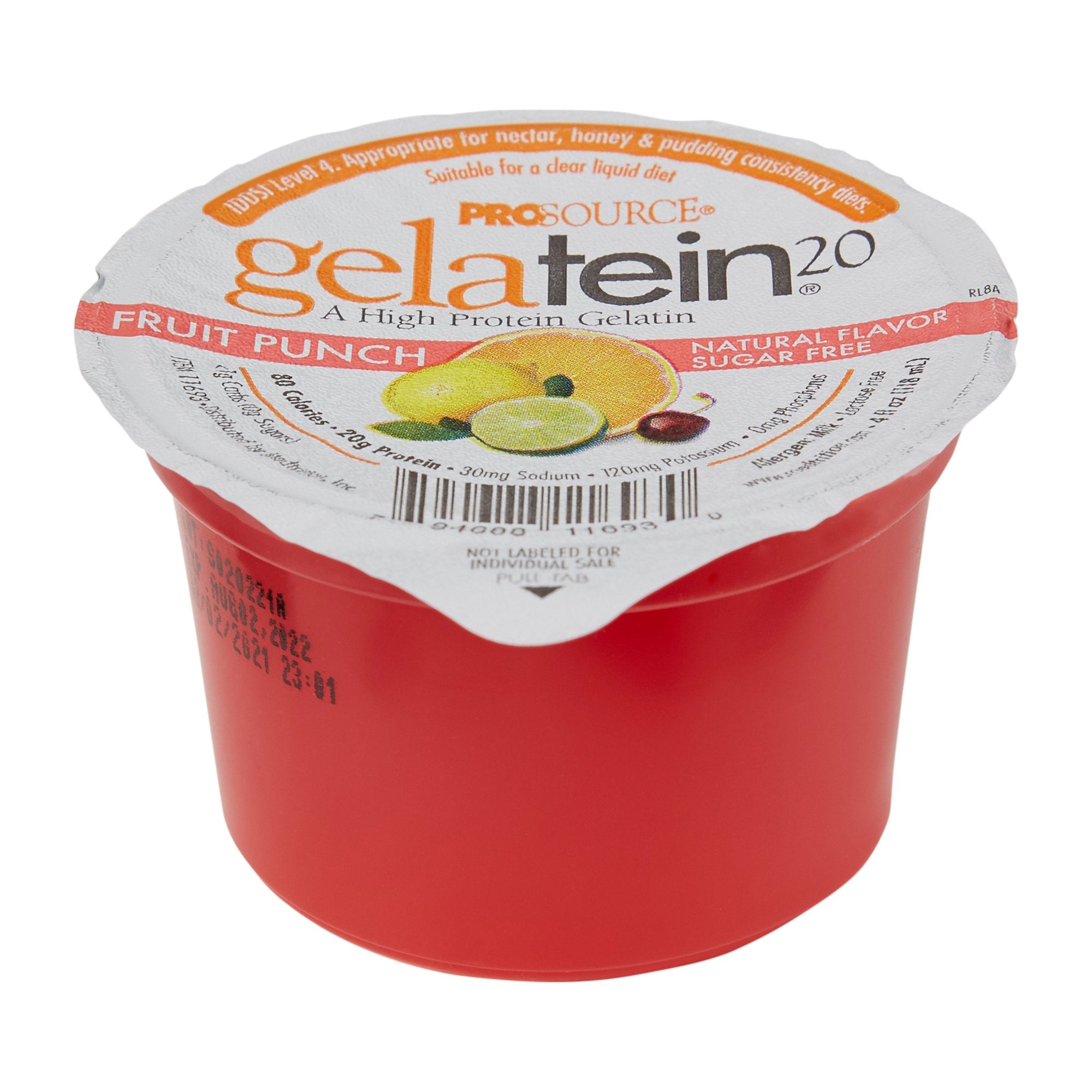 Oral Supplement Gelatein Fruit Punch Flavor Gel 4 oz. Cup