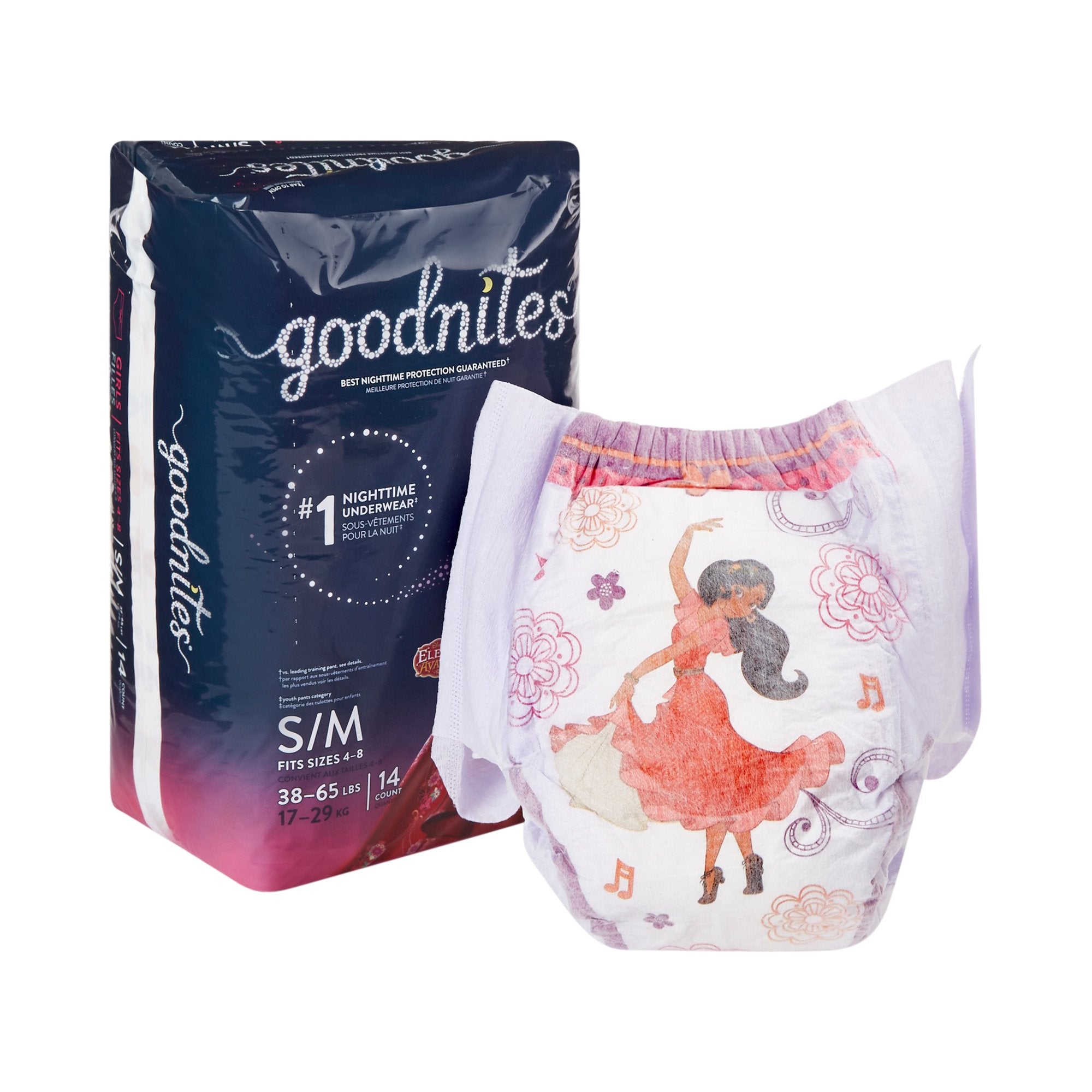 Female Youth Absorbent Underwear GoodNites Pull On with Tear Away Seams Small / Medium Disposable Heavy Absorbency