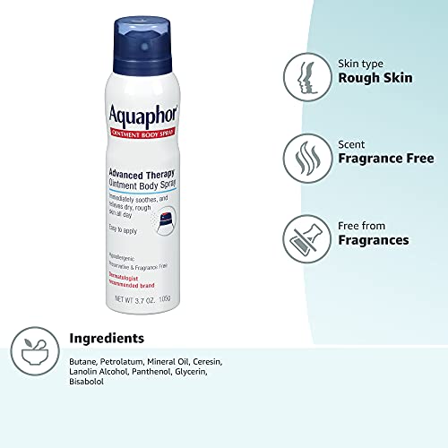 Aquaphor Ointment Body Spray - Moisturizes and Heals Dry, Rough Skin - 3.7 oz. Spray Can