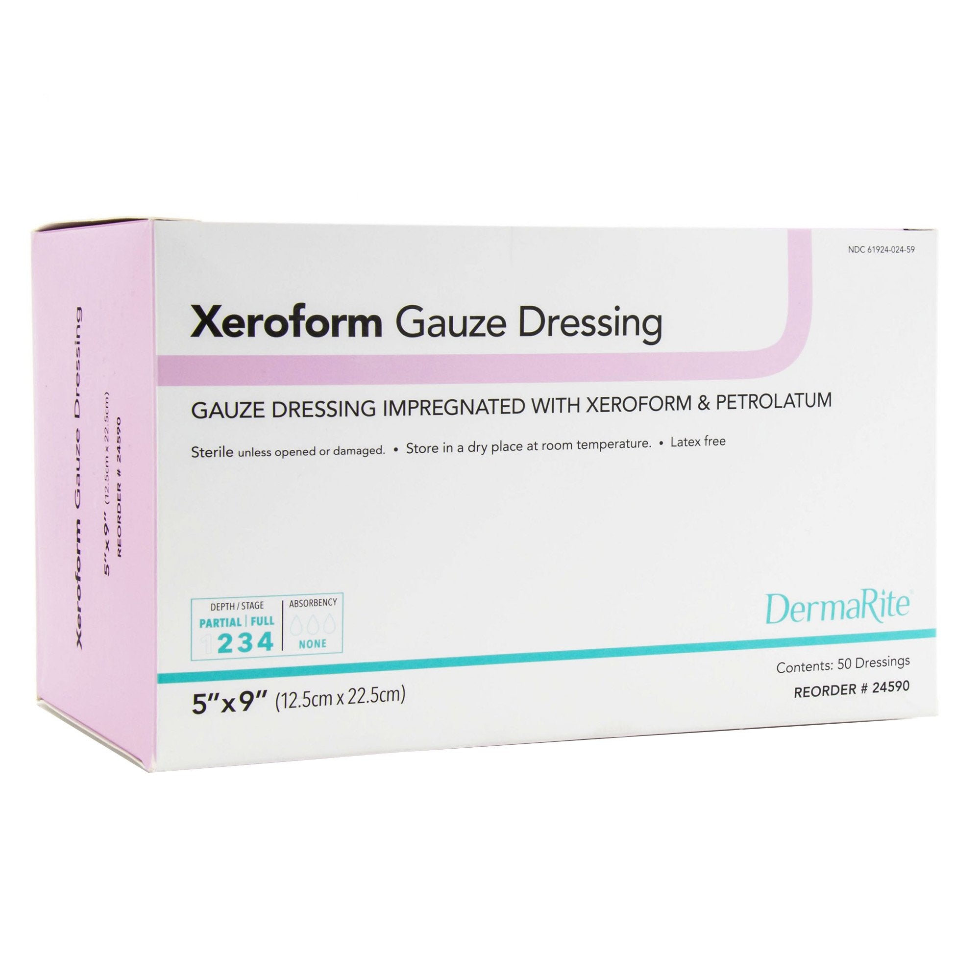 Xeroform Petrolatum Impregnated Dressing Xeroform Rectangle 5 X 9 Inch Sterile