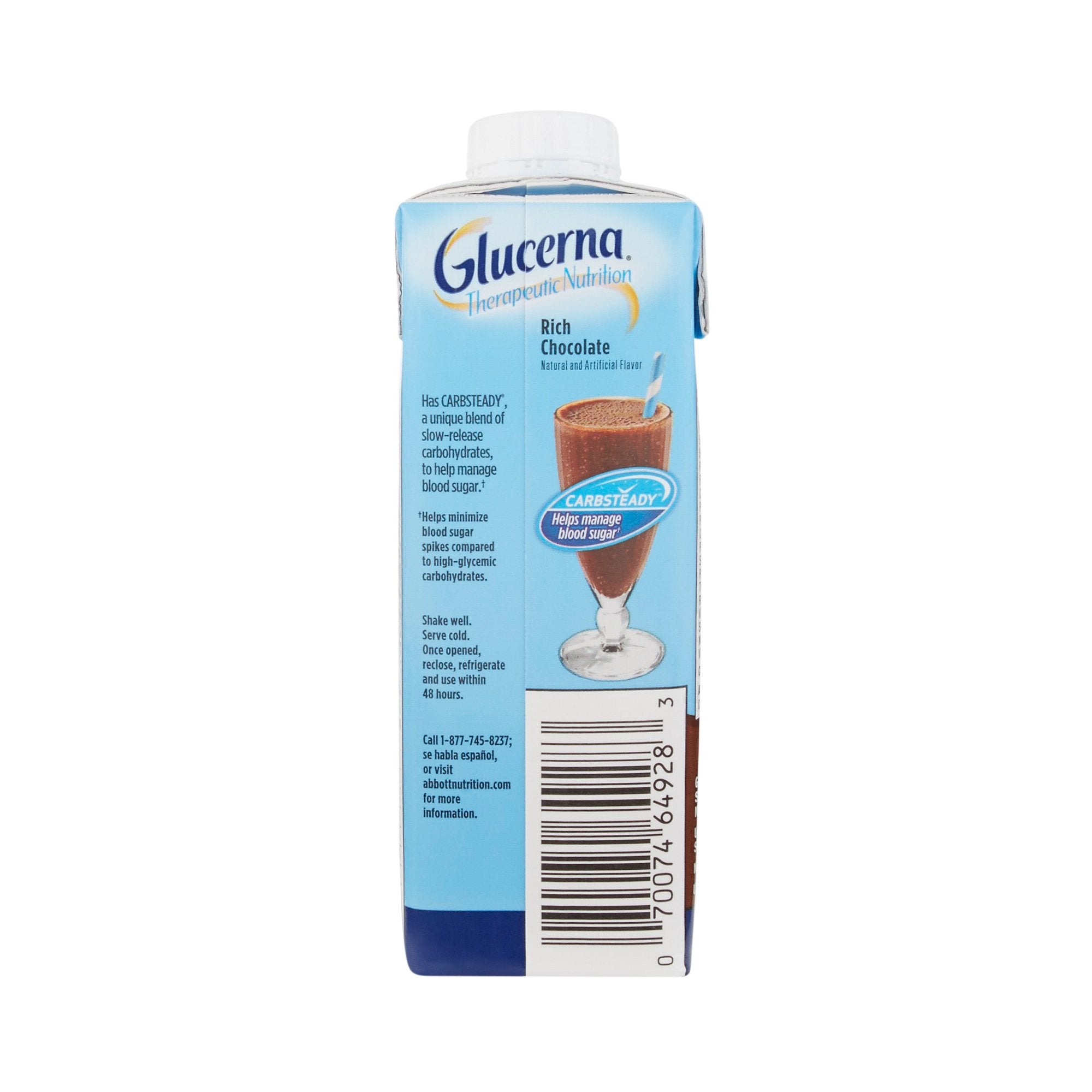 Oral Supplement Glucerna Therapeutic Nutrition Shake Rich Chocolate Flavor Liquid 8 oz. Carton