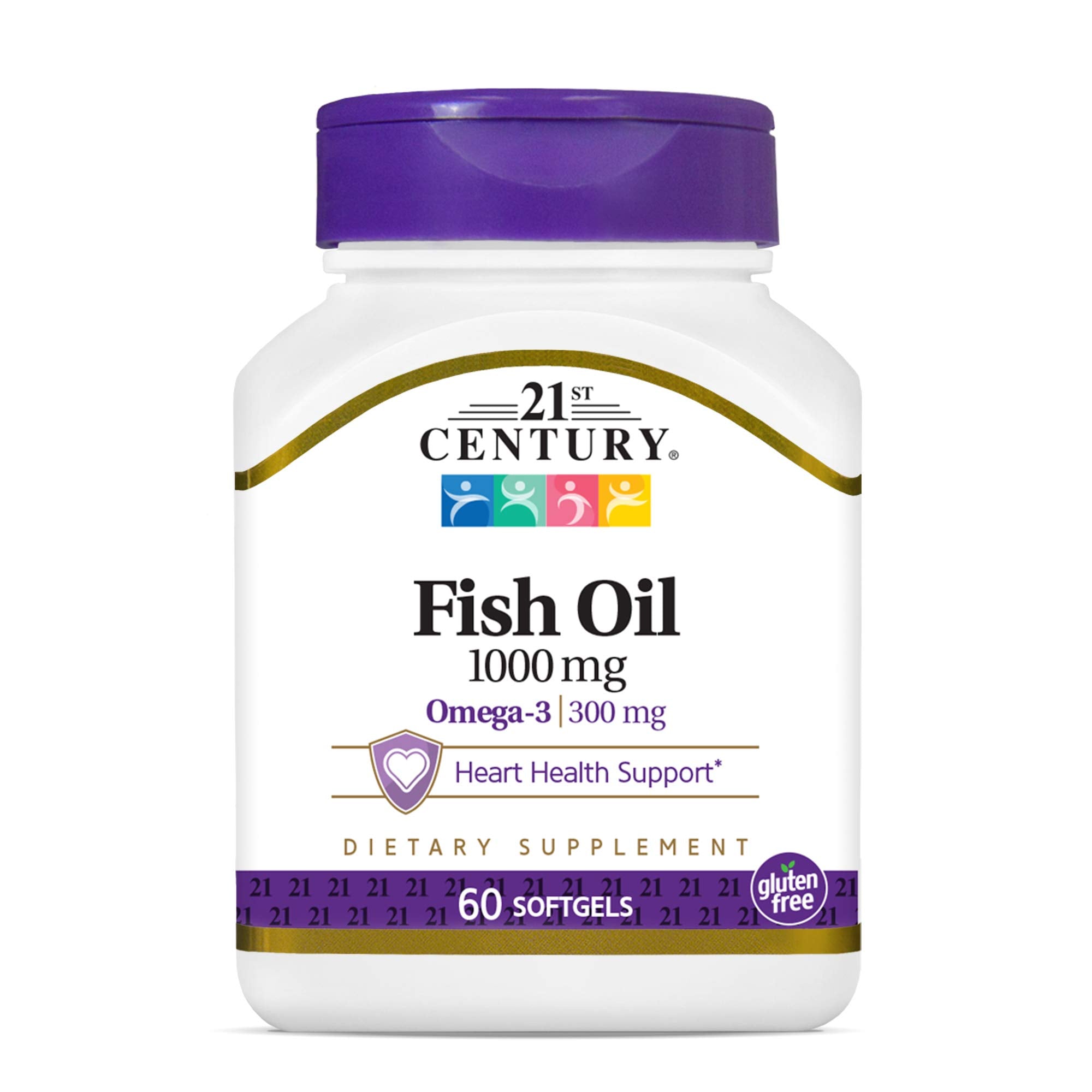 21st Century Fish Oil 1000 mg Softgels, 60 Count (Pack of 3)