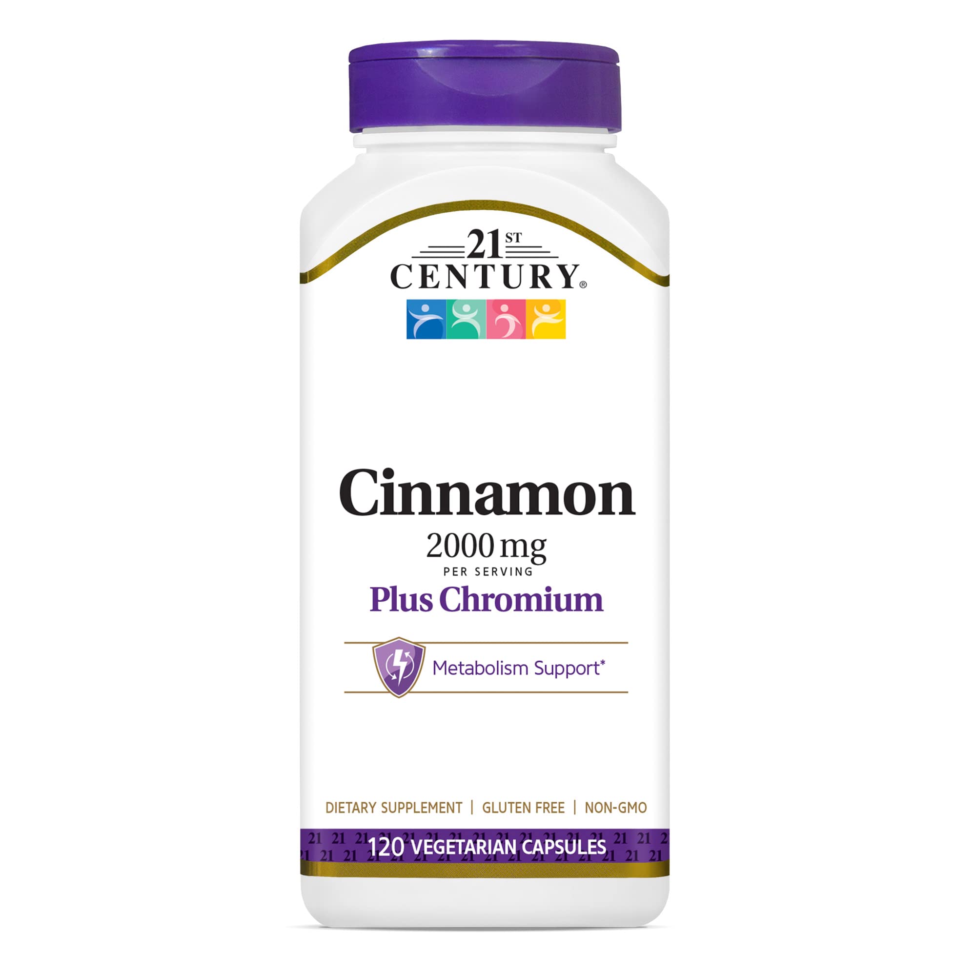 21st Century Cinnamon 2000 mg Per Serving Plus Chromium Vegetarian Capsules 120 count