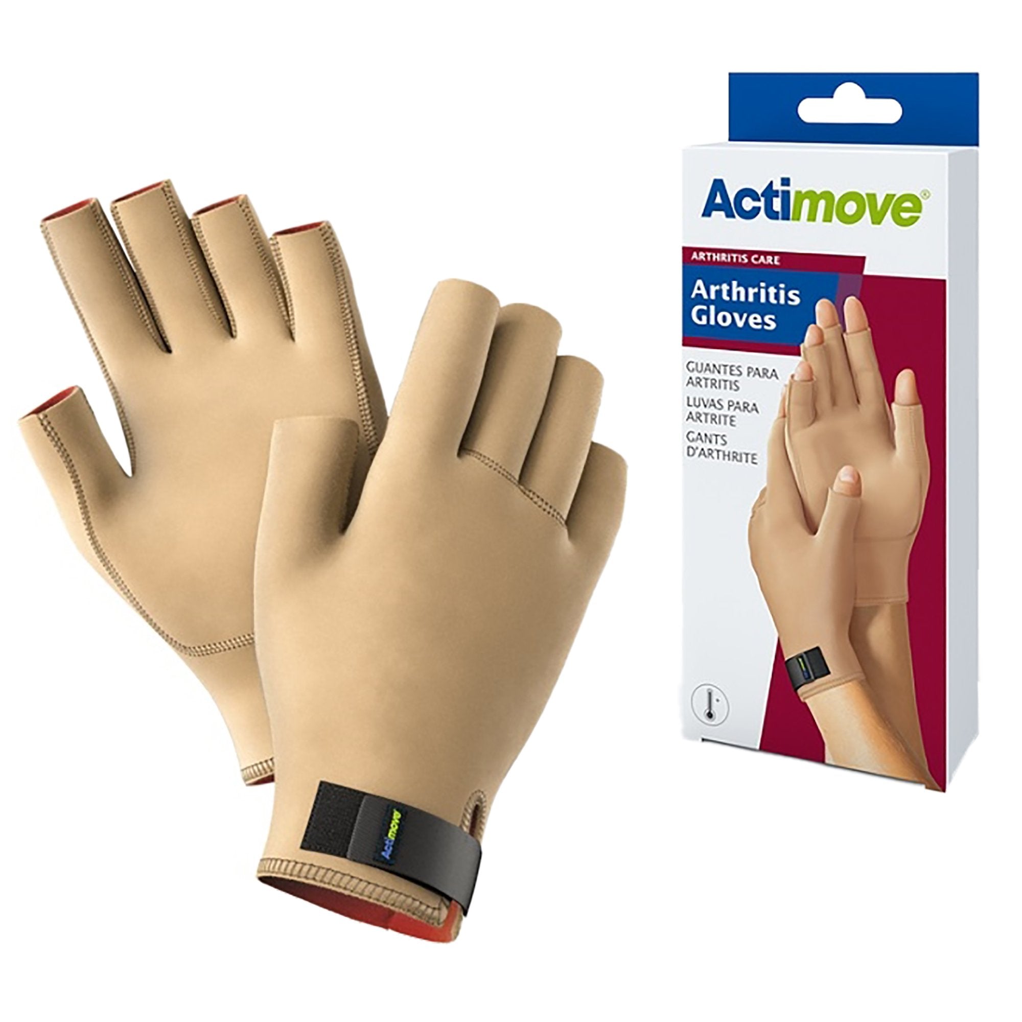 Compression Gloves Actimove Open Finger Medium Wrist Length Hand Specific Pair
