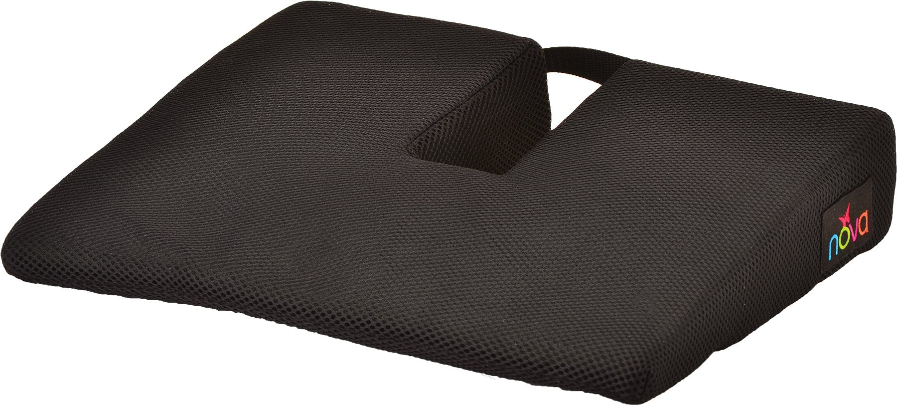 NOVA Medical Products Foam Car Seat Cushion with Removeable, Washable Cover, Black