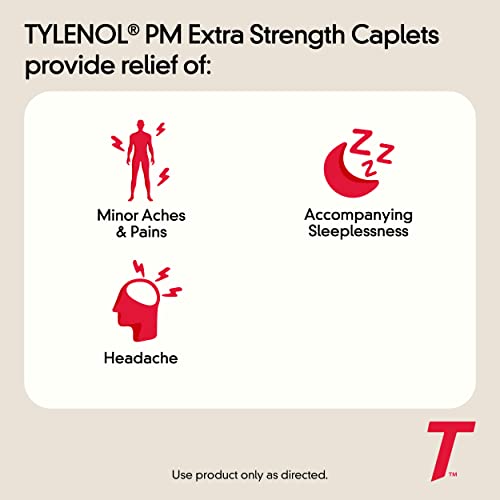 Tylenol PM Extra Strength Pain Reliever & Sleep Aid Caplets, 500 mg Acetaminophen, 24 ct
