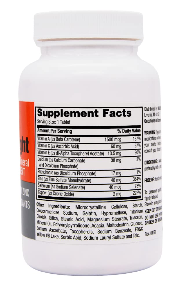Major ProSight Vitamin and Mineral Supplement High Potency Zinc with Antioxidants - 120 Tablets