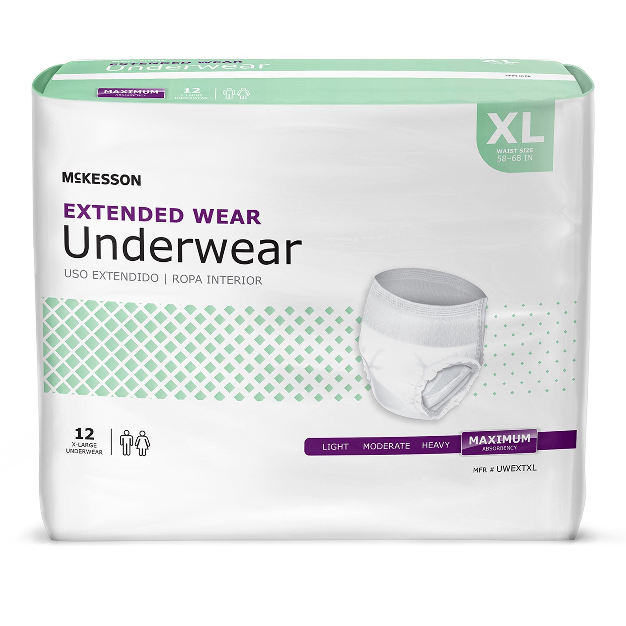 Unisex Adult Absorbent Underwear McKesson Pull On with Tear Away Seams X-Large Disposable Heavy Absorbency