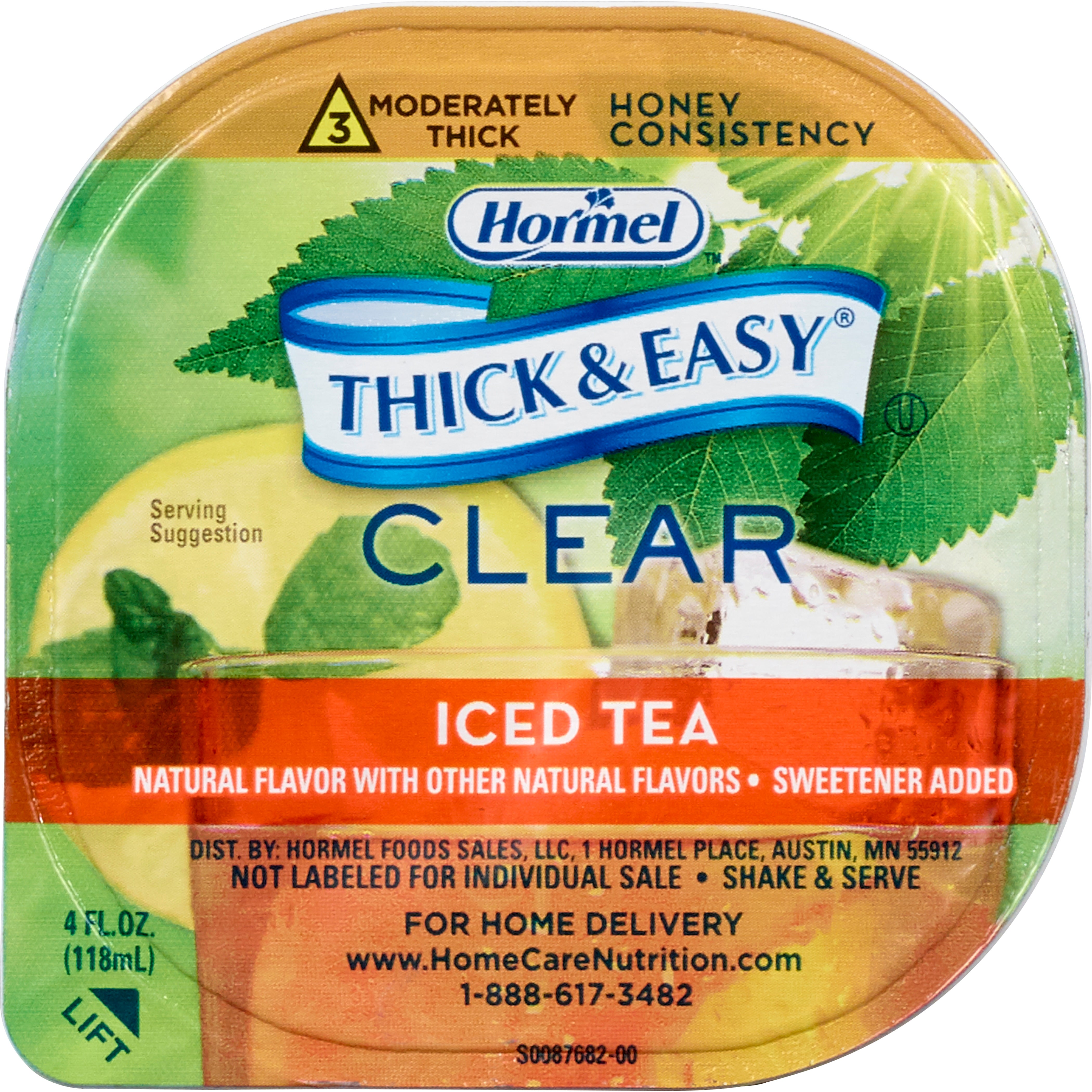 Thickened Beverage Thick & Easy 4 oz. Portion Cup Iced Tea Flavor Liquid IDDSI Level 3 Moderately Thick/Liquidized