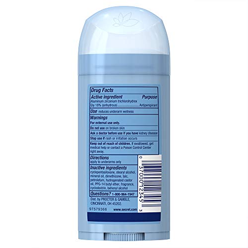 Secret Invisible Solid Antiperspirant & Deodorant, Unscented, 2.6 Ounces