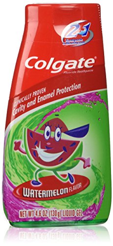 Colgate Kids 2 In 1 Toothpaste & Mouthwash, Watermelon Flavor, 4.6 oz (130 g)