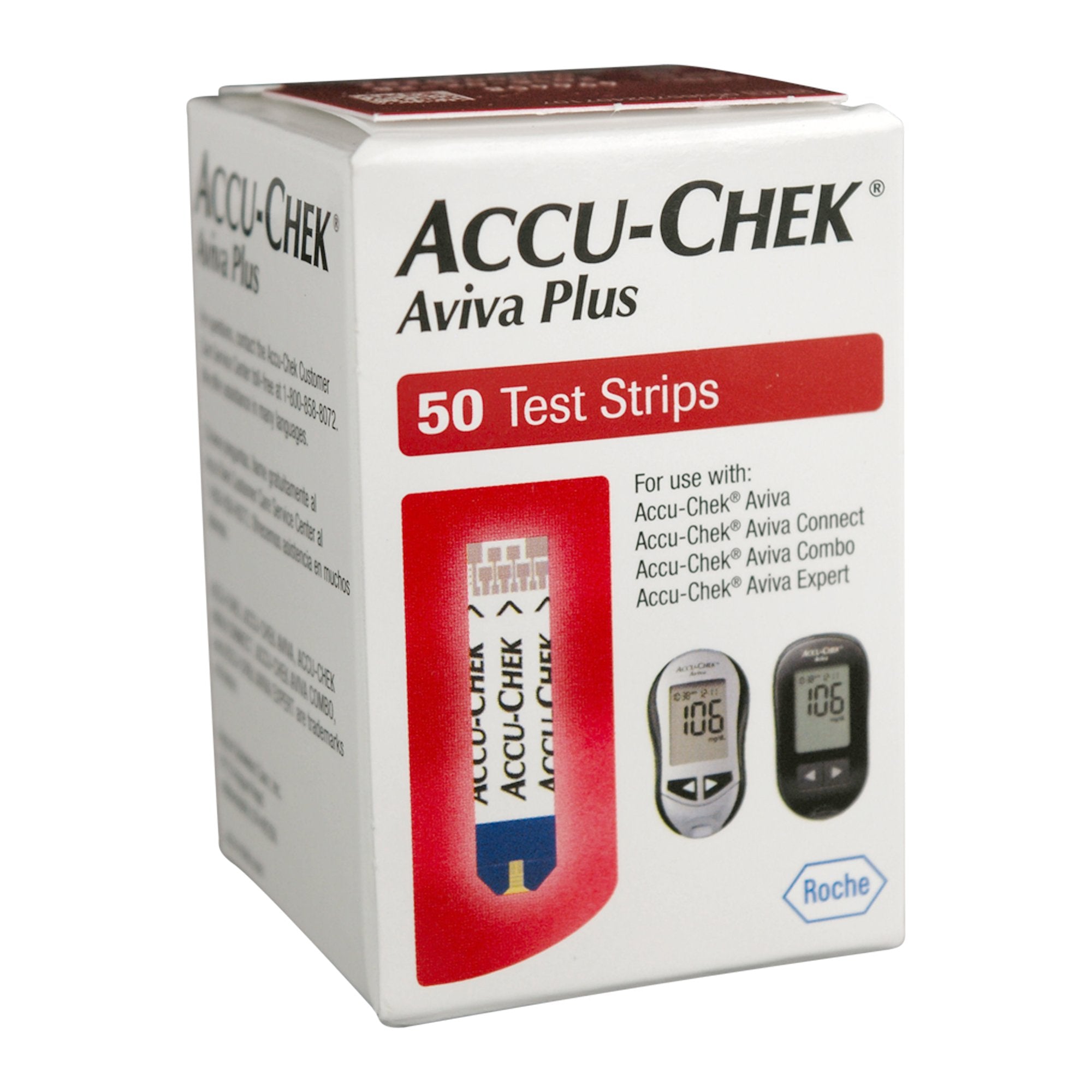 Blood Glucose Test Strips Accu-Chek Aviva Plus 50 Strips per Pack