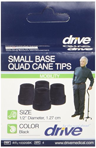 Drive Medical Small Base Quad Cane Tip, Black, Universal (RTL10320BK)