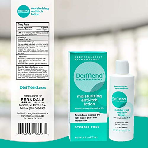 DerMend Moisturizing Anti Itch Lotion Target Care for Dry, Itchy, Mature Skin 8 Ounces