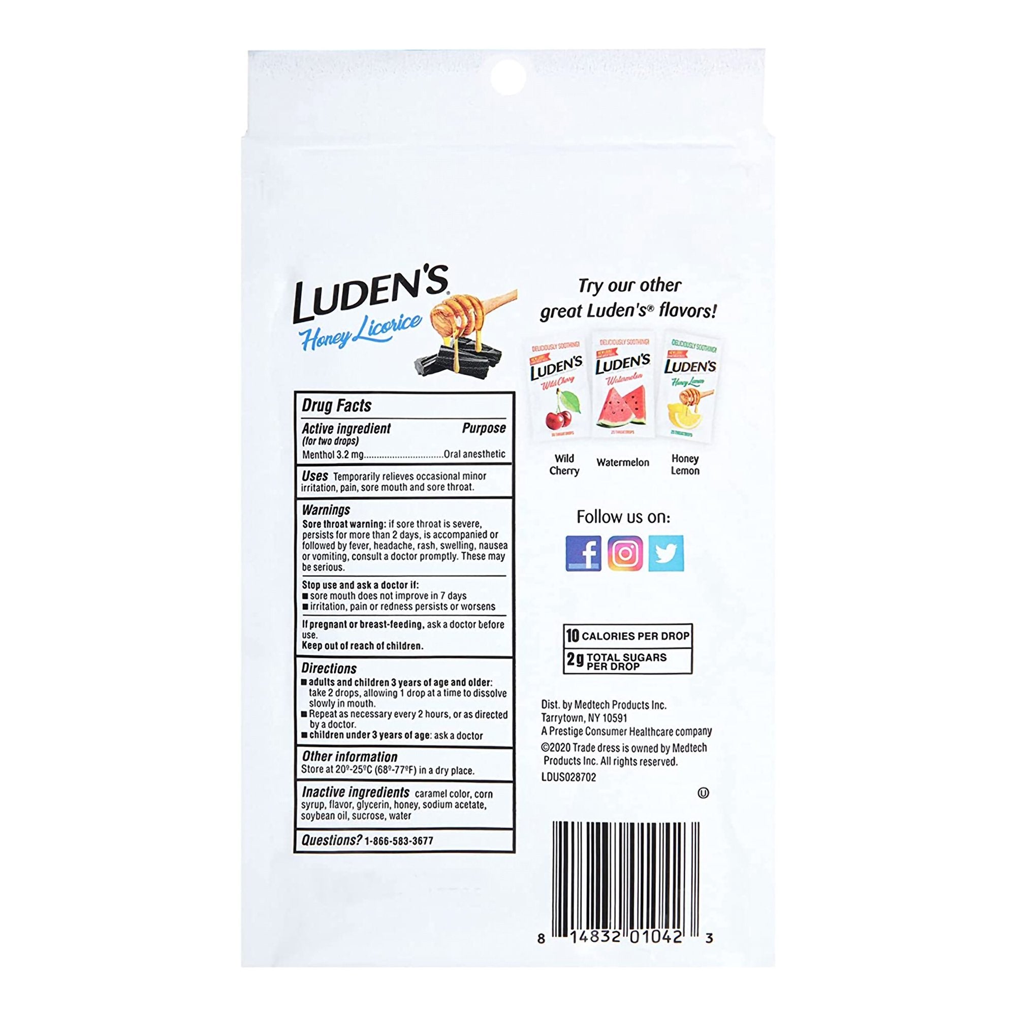Sore Throat Relief Luden's 3.2 mg Strength Lozenge 30 per Bag