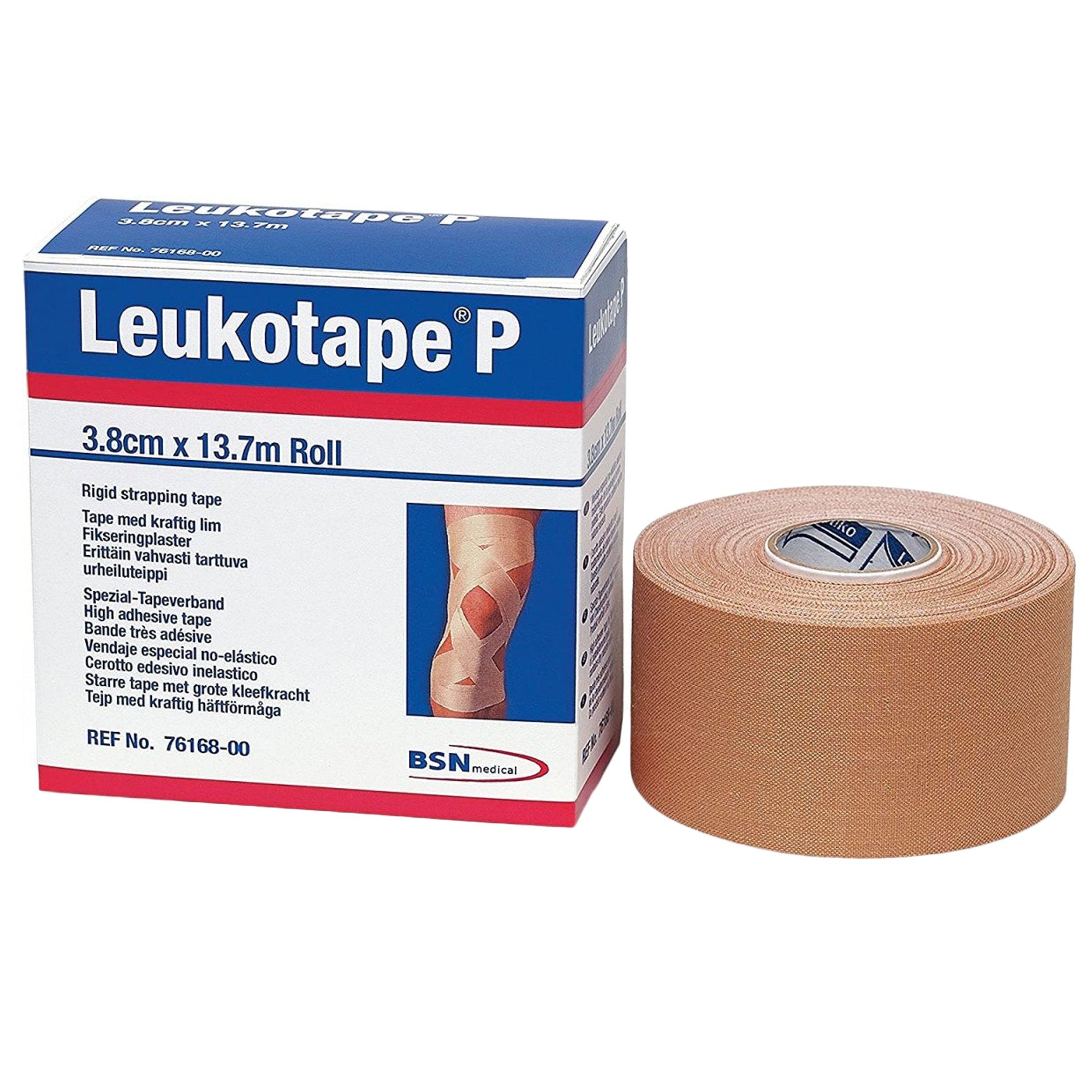 Orthopedic Corrective Tape Leukotape P Porous Zinc Oxide Adhesive 1-1/2 Inch X 15 Yard Beige NonSterile