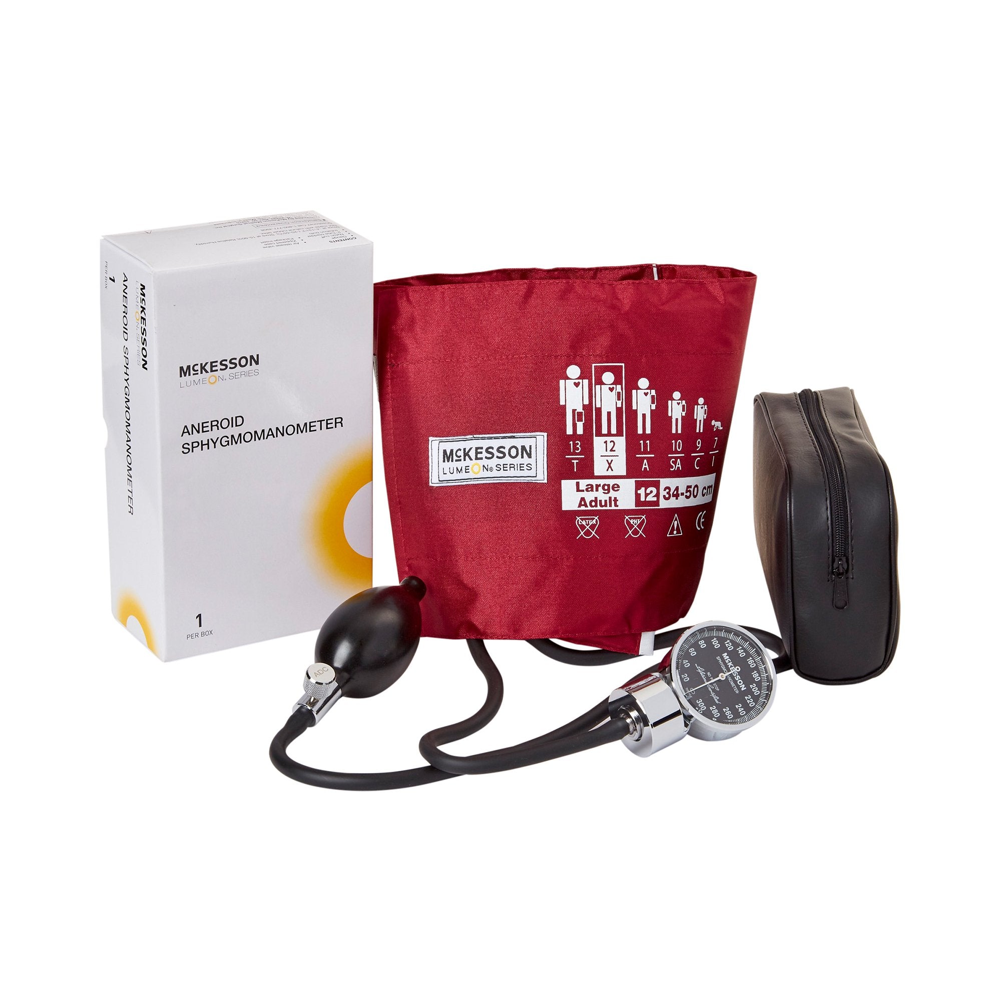 Aneroid Sphygmomanometer Unit McKesson LUMEON Large Adult Cuff Nylon Cuff 34 - 50 cm Palm Aneroid