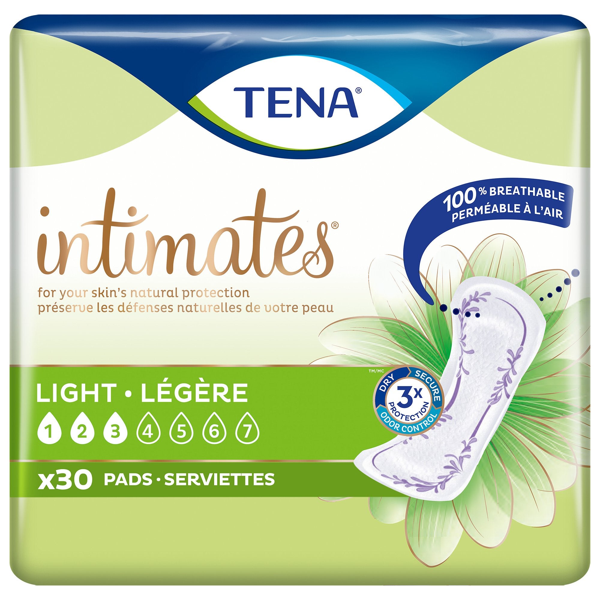 Bladder Control Pad TENA Intimates Ultra Thin Light 9 Inch Length Light Absorbency Dry-Fast Core One Size Fits Most