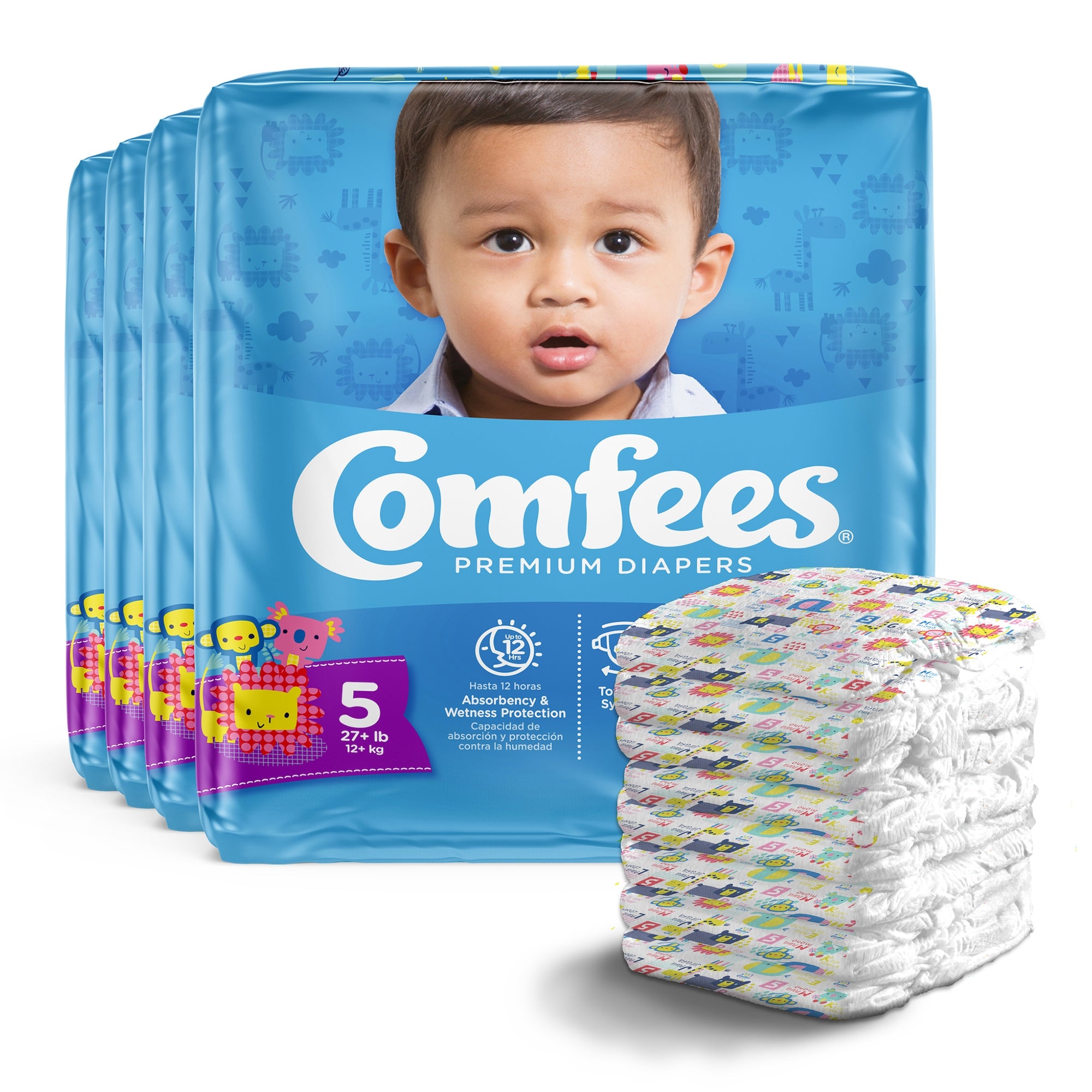 Unisex Baby Diaper Comfees Size 5 Disposable Moderate Absorbency