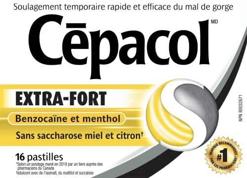 Cepacol Sore Throat Lozenges with Pain Numbing Relief, Extra Strength, Honey-Lemon, 16 lozenges