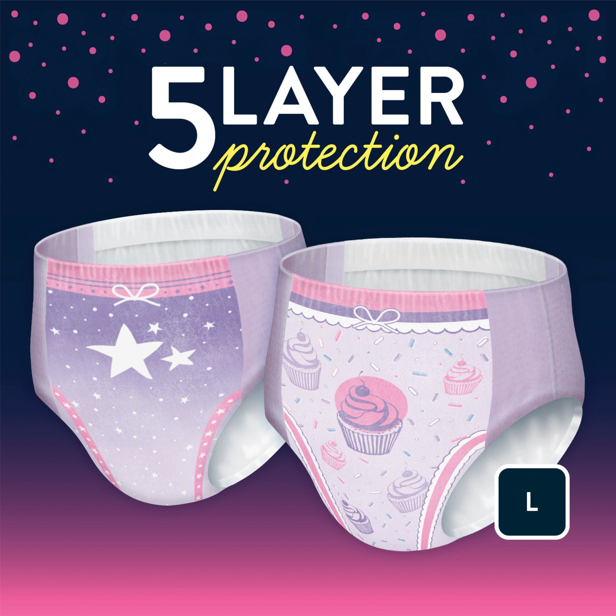 Female Youth Absorbent Underwear GoodNites Pull On with Tear Away Seams Size 5 / Large Disposable Heavy Absorbency