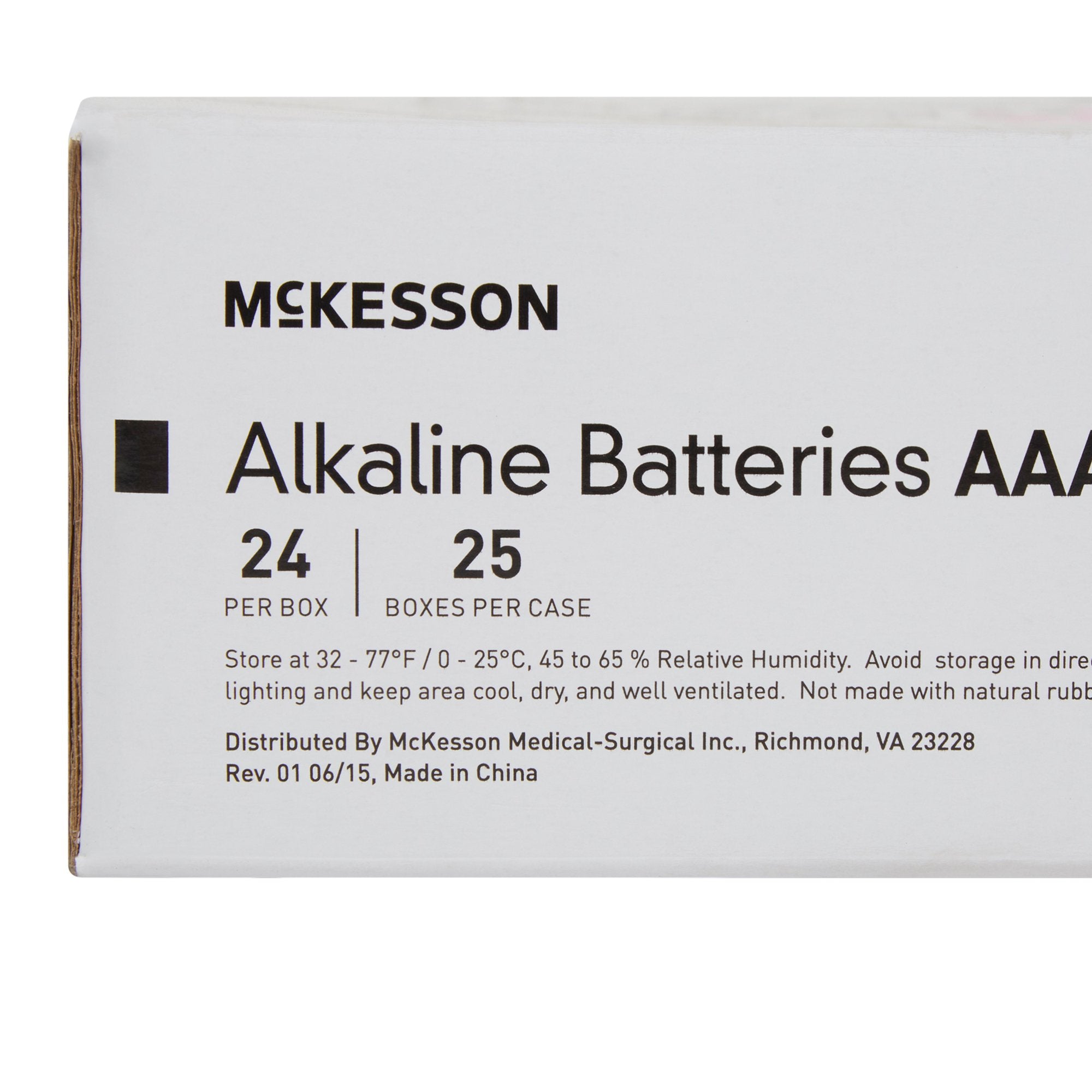 Alkaline Battery McKesson AAA Cell 1.5V Disposable 24 Pack