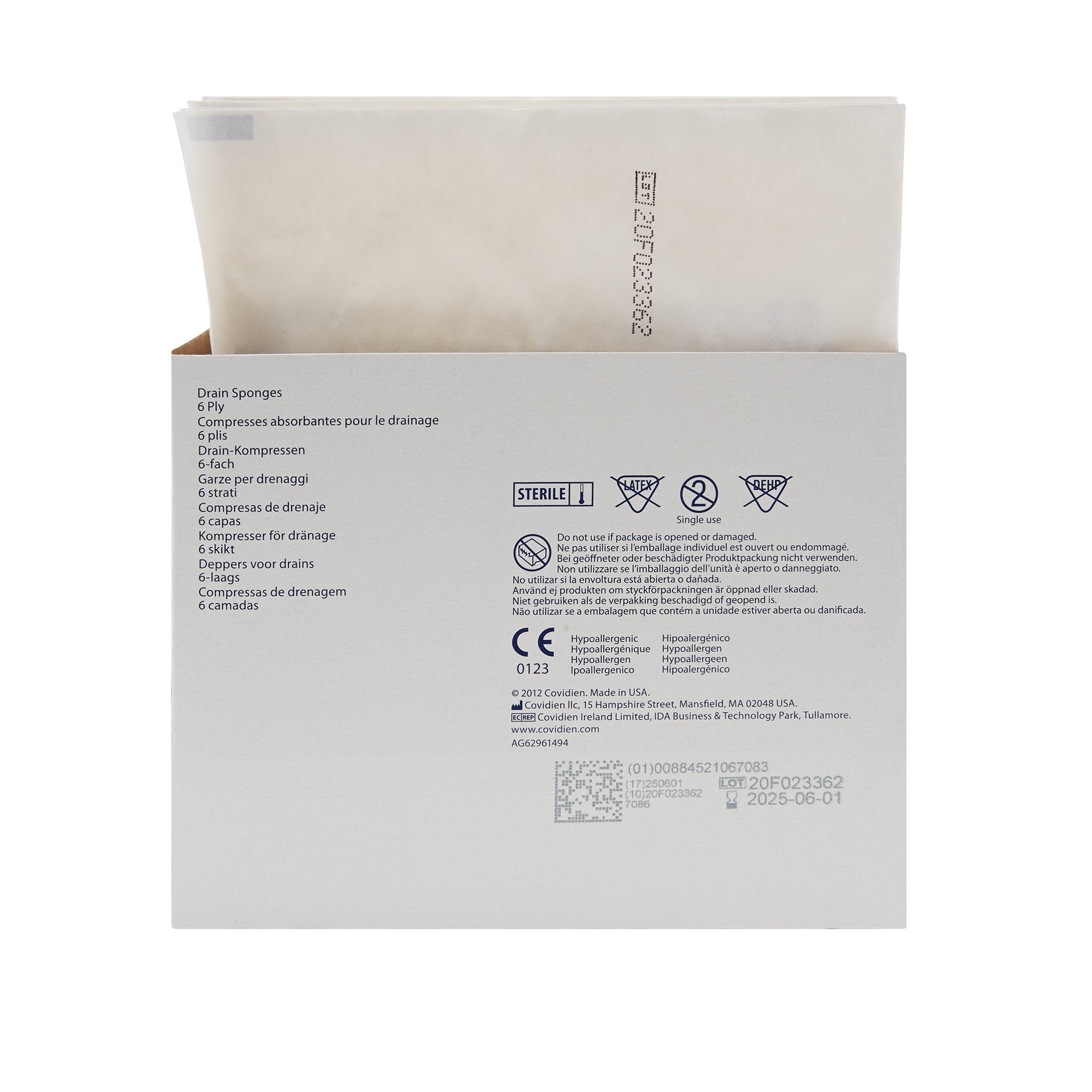 Drain Sponge Excilon Nonwoven 4 X 4 Inch Sterile