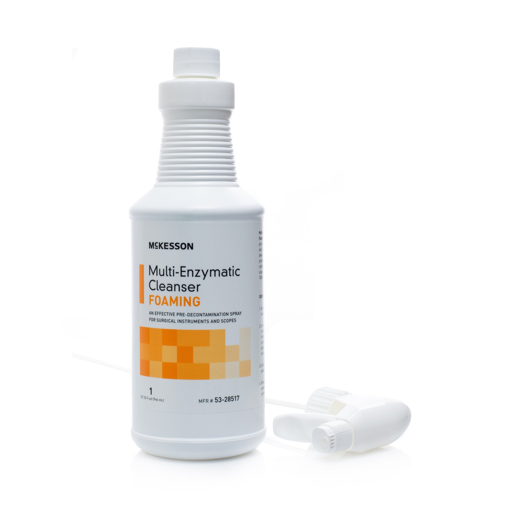 Multi-Enzymatic Instrument Detergent McKesson Foam RTU 1 Quart Bottle Fresh Rain Scent
