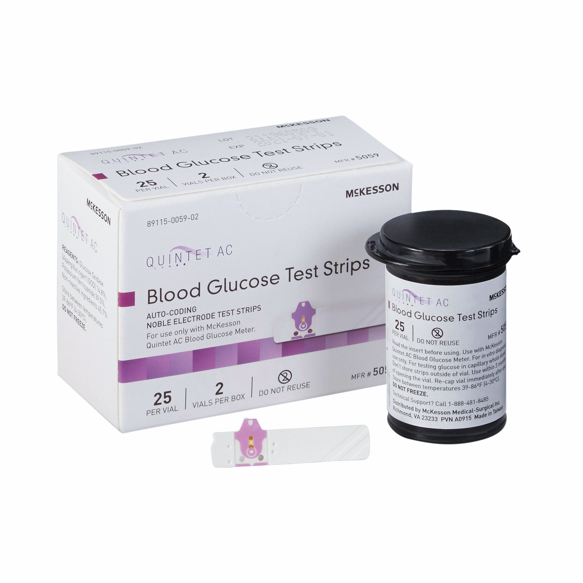 Blood Glucose Test Strips Quintet AC 50 Strips per Pack