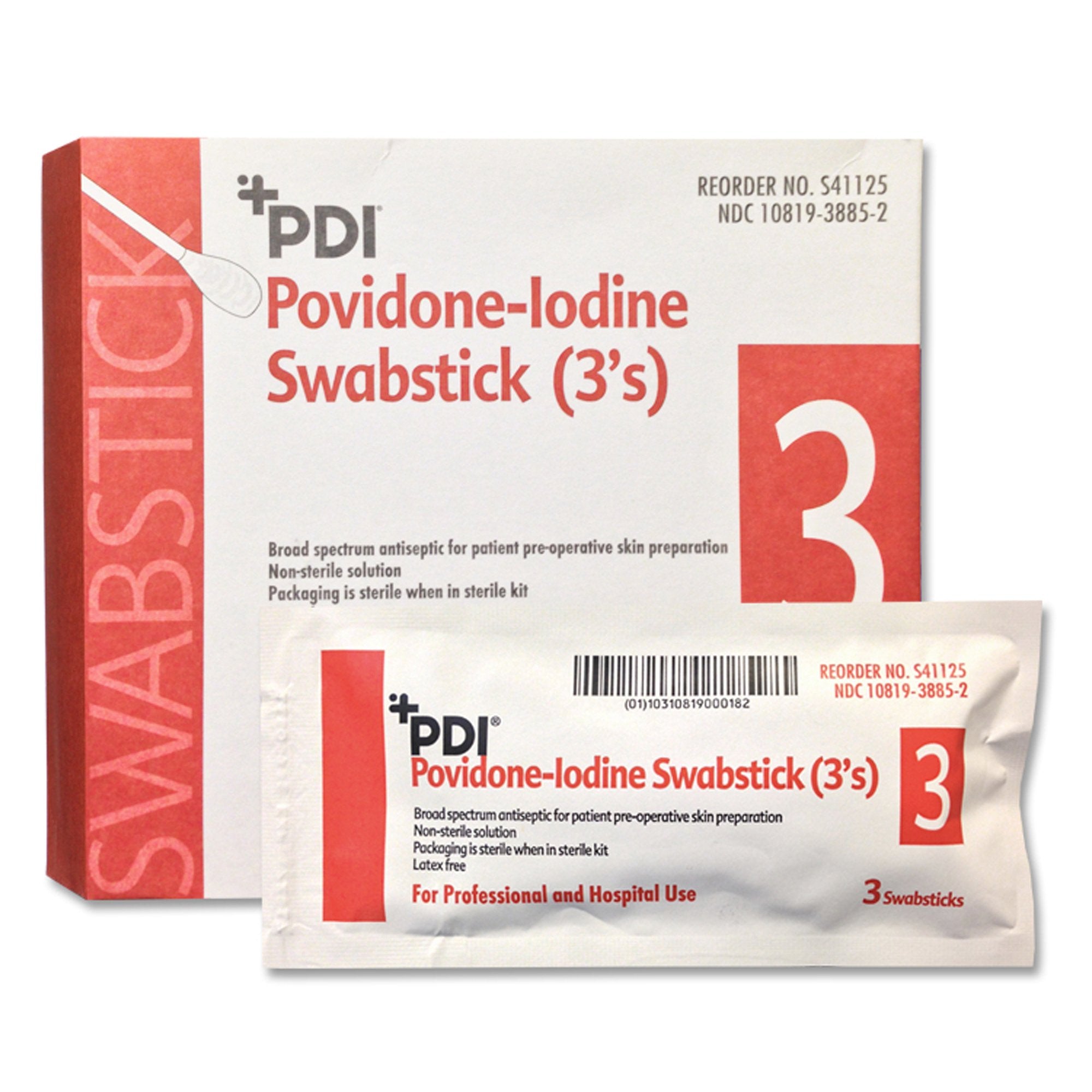 Impregnated Swabstick PDI 10% Strength Povidone-Iodine Individual Packet NonSterile