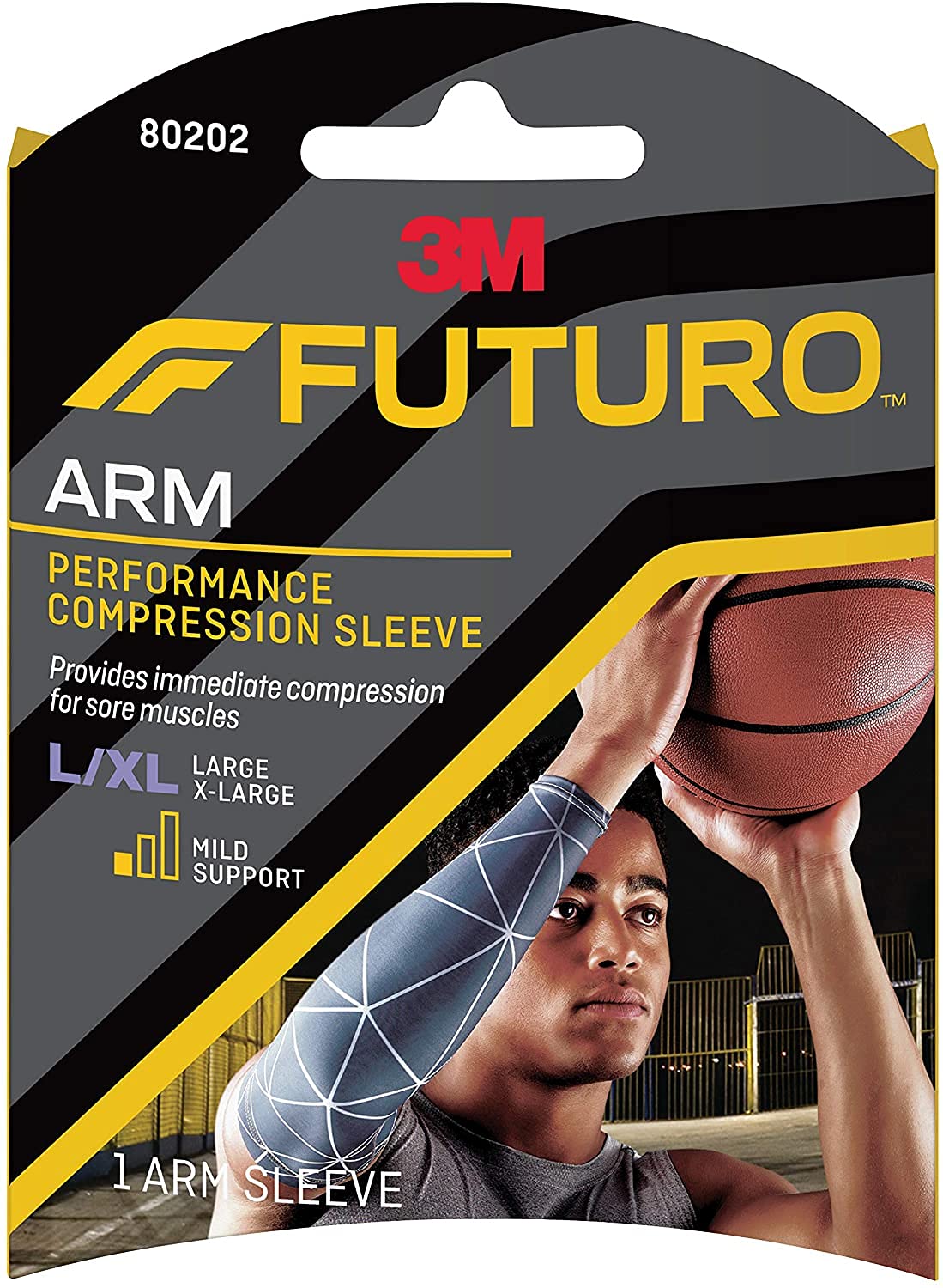 Futuro Sport Performance Compression Arm Sleeve, Large/X-Large
