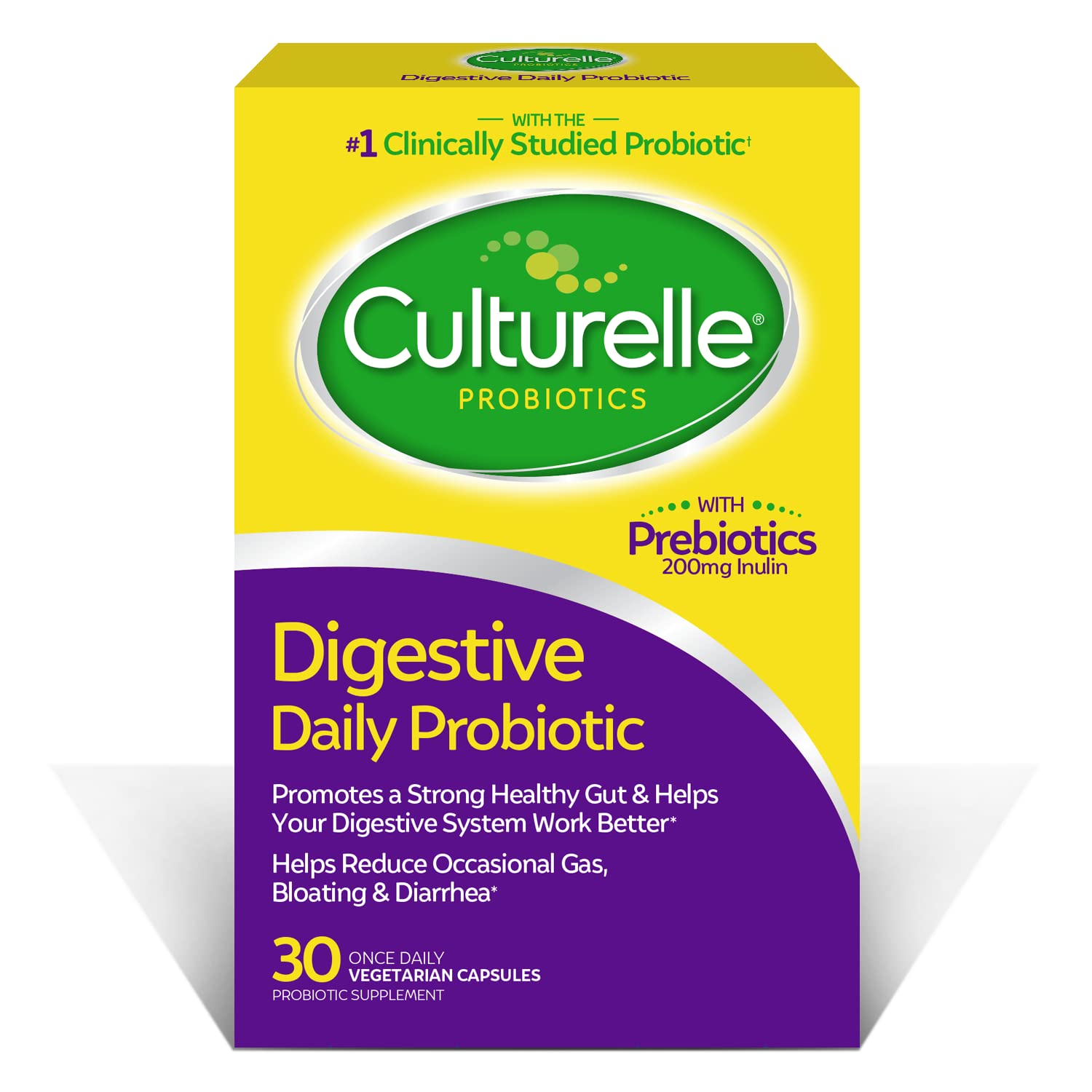 Culturelle Daily Probiotic Capsules For Men and Women, Most Clinically Studied Probiotic Strain, Proven to Support Digestive and Immune Health, 30 Count