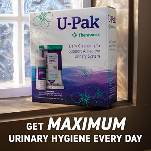 Theraworx Protect U-Pak 60-Ct Wipes Plus Hygiene Foam 3.4 oz for Urinary Health (1 Pack)
