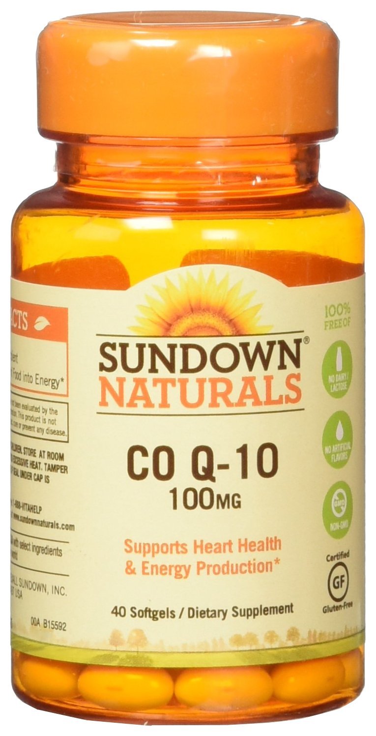 Sundown CoQ10, Supports Heart Health & Energy Production, 100 Mg Softgels 40 Count