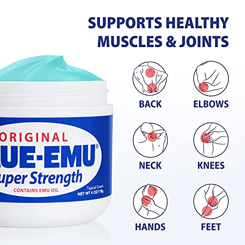 Nfi Consumer Products Blue-Emu Super Strength Emu Oil, Odor & Fragnance Free, Blue, 4 Oz, (00204)