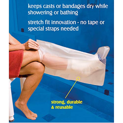 Carex EZ Stretch Cast Cover and Cast Protector for Shower - Waterproof Cast Cover Leg