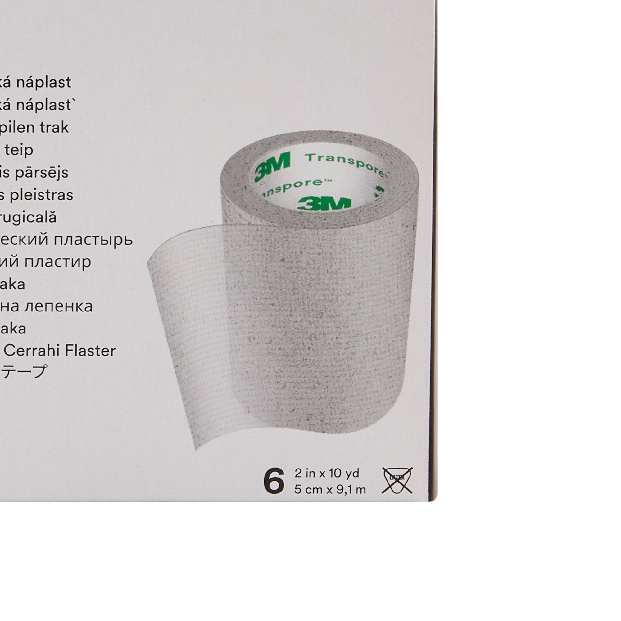 Medical Tape 3M Transpore Porous Plastic 2 Inch X 10 Yard Transparent NonSterile