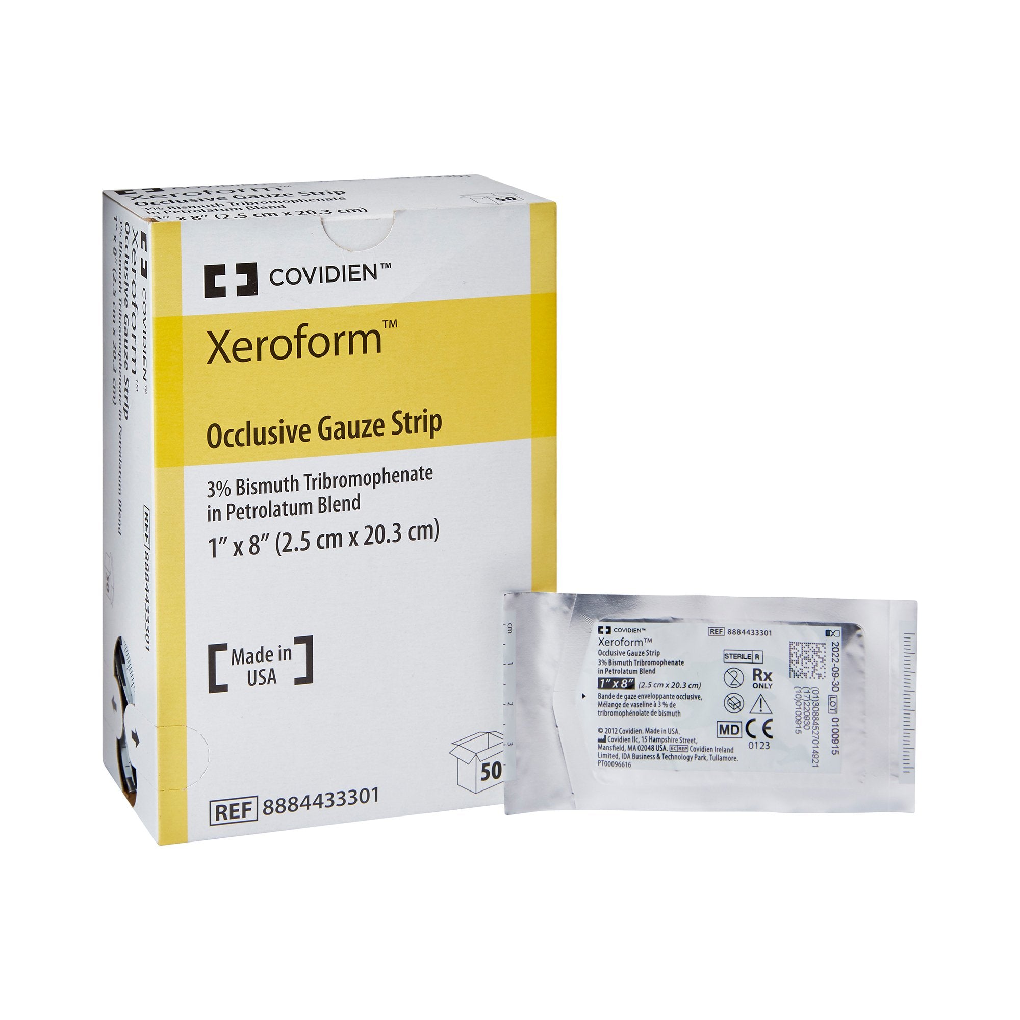 Xeroform Petrolatum Impregnated Dressing Xeroform Occlusive Strip 1 X 8 Inch Sterile