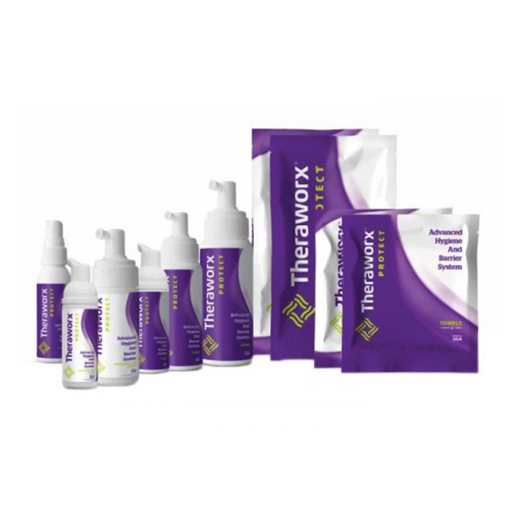 Rinse-Free Cleanser Theraworx Protect Advanced Hygiene and Barrier System Foaming 3.4 oz. Pump Bottle Lavender Scent