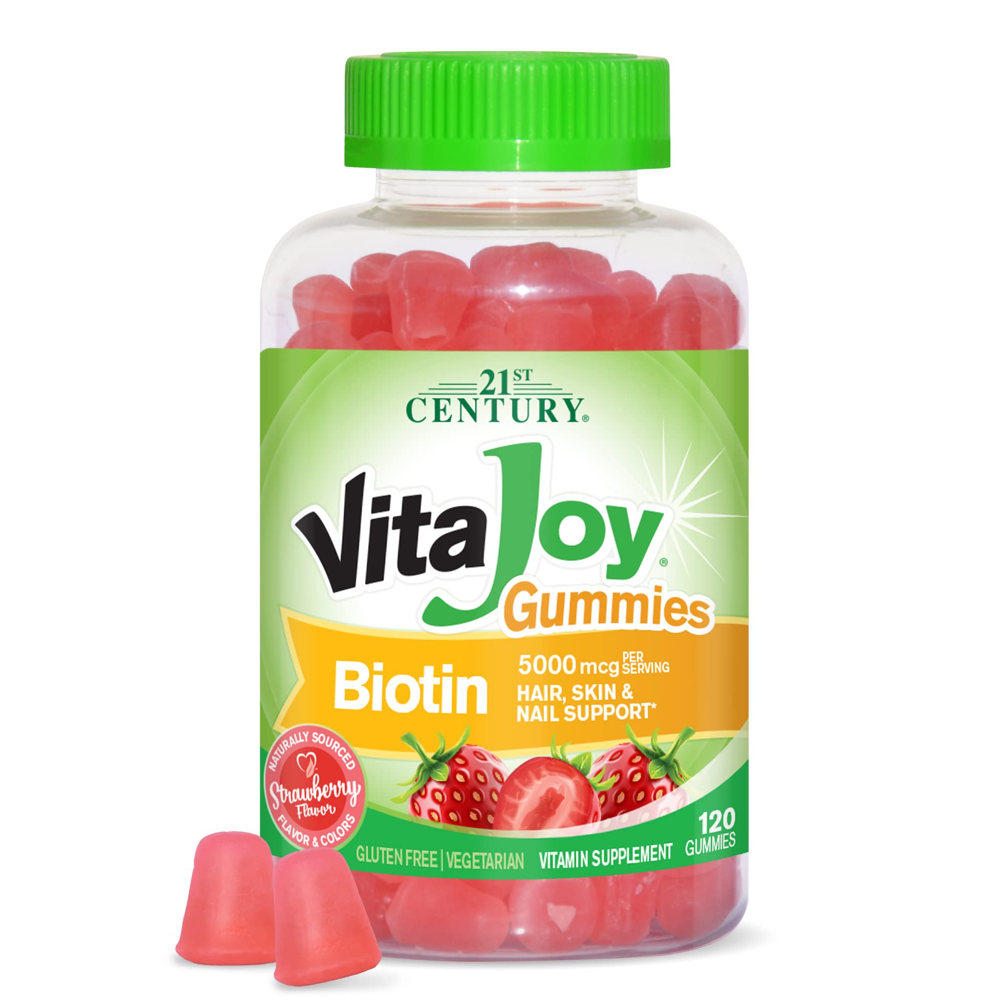 21st Century Vitajoy Biotin Gummies, (27729), Strawberry, 120 Count