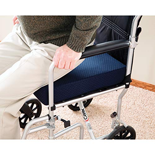 Carex Memory Foam Seat Cushion - Office Chair Cushion and Wheelchair Cushion - Comfortable Chair Pad, 18" x 16" x 3"