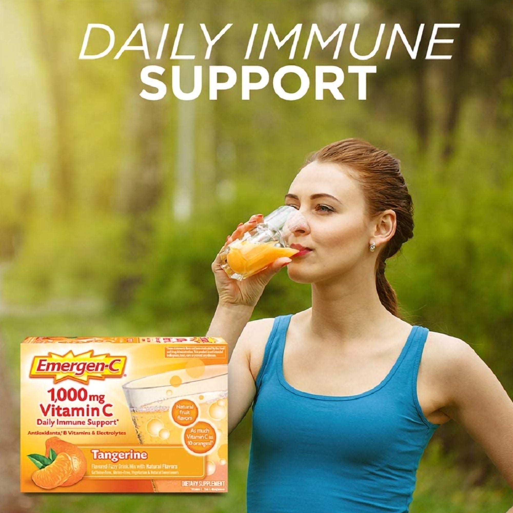 Oral Supplement Emergen-C Daily Immune Support Tangerine Flavor Powder 0.30 oz. Individual Packet