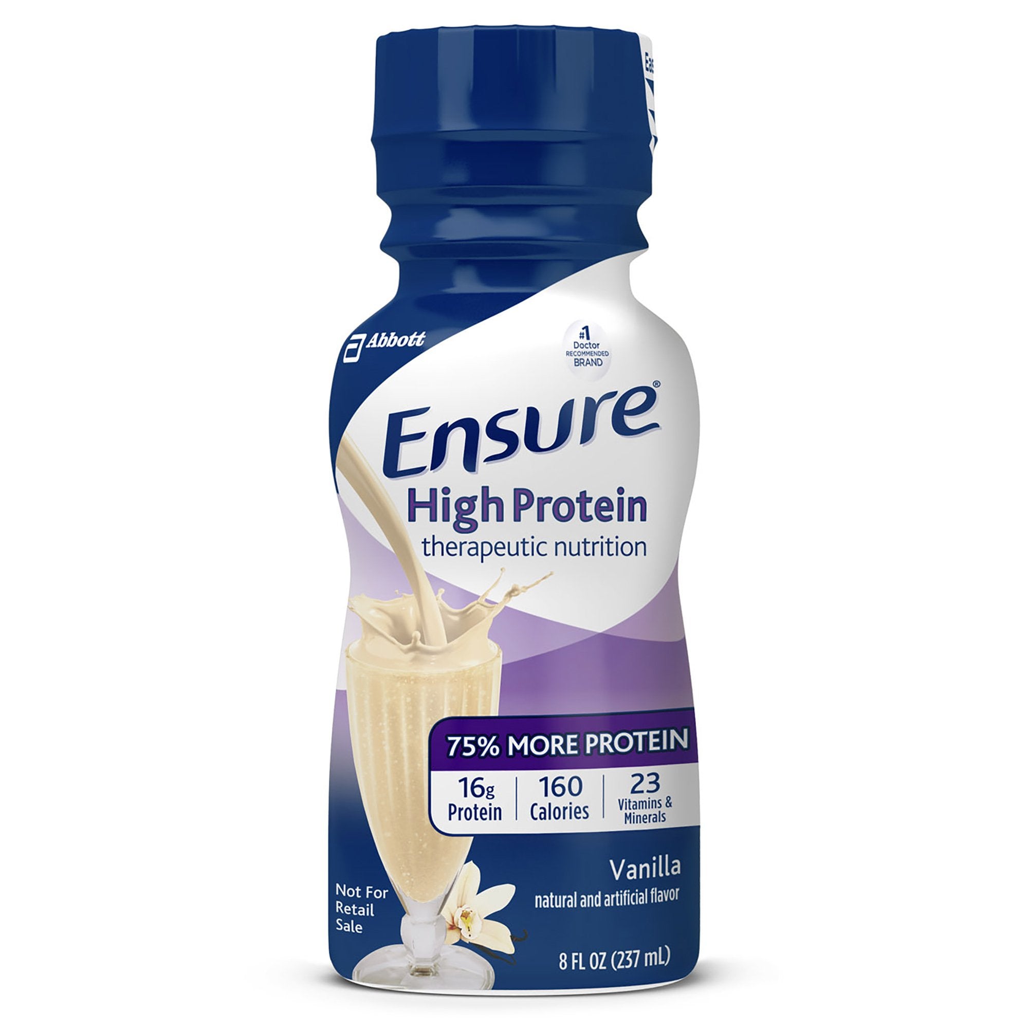 Oral Supplement Ensure High Protein Therapeutic Nutrition Shake Vanilla Flavor Liquid 8 oz. Bottle