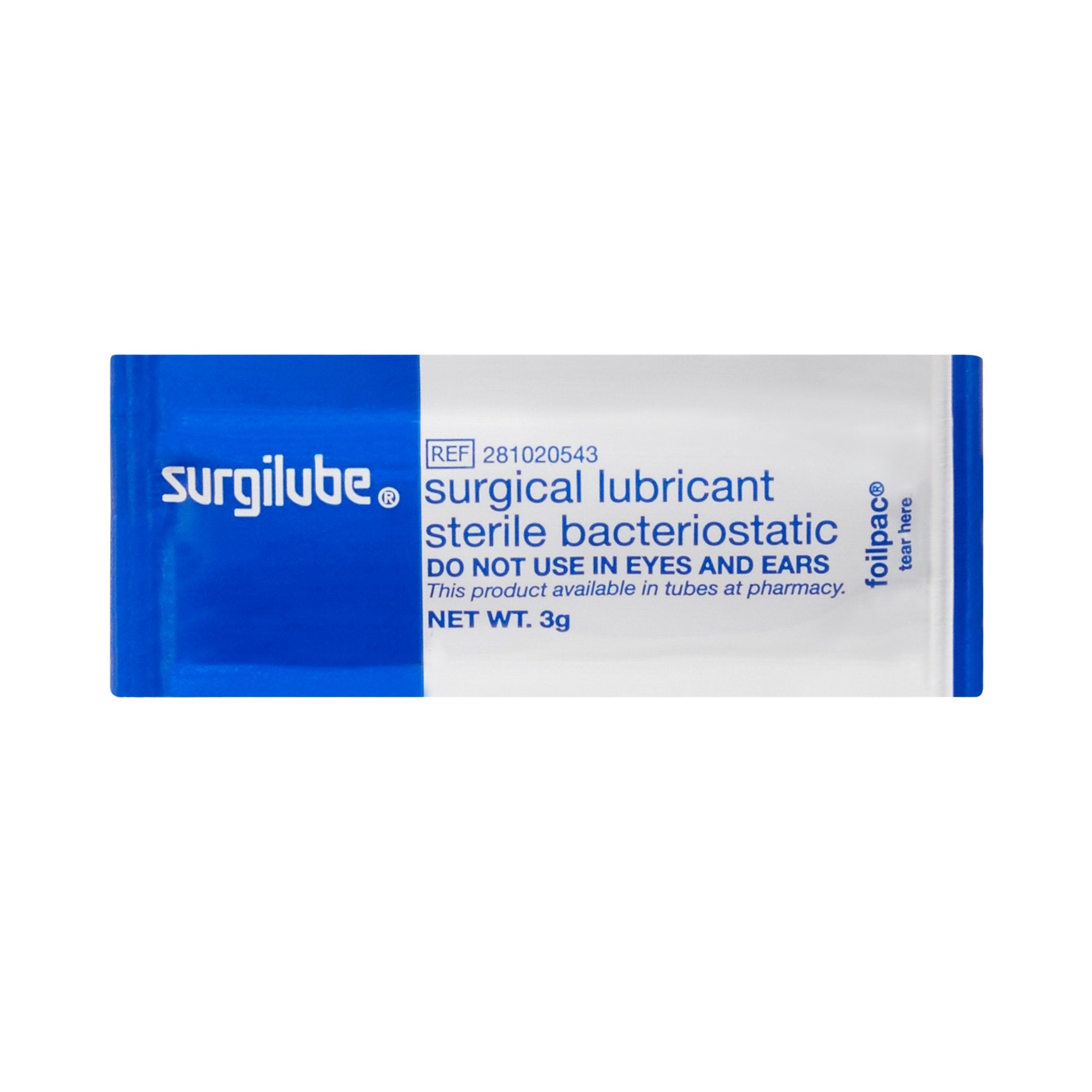 Lubricating Jelly - Carbomer free Surgilube 3 Gram Individual Packet Sterile