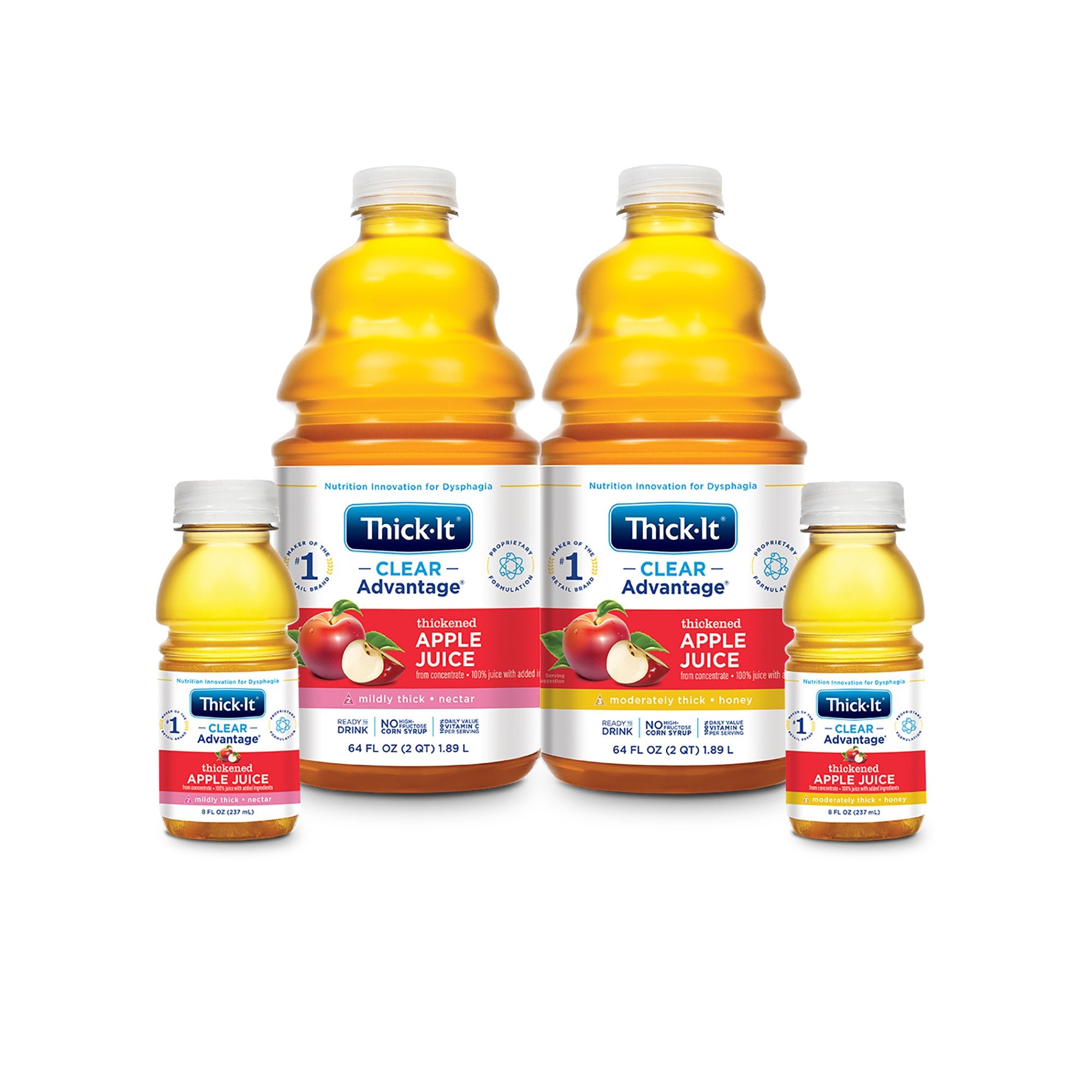 Thickened Beverage Thick-It Clear Advantage 8 oz. Bottle Apple Flavor Liquid IDDSI Level 3 Moderately Thick/Liquidized
