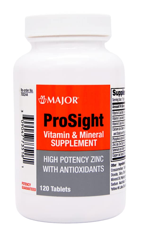 Major ProSight Vitamin and Mineral Supplement High Potency Zinc with Antioxidants - 120 Tablets